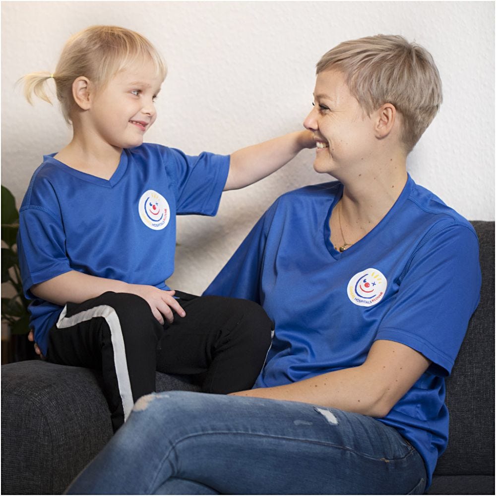 T-shirt, Danske Hospitalsklovne, str. 8-10 år, blå, 1 stk.