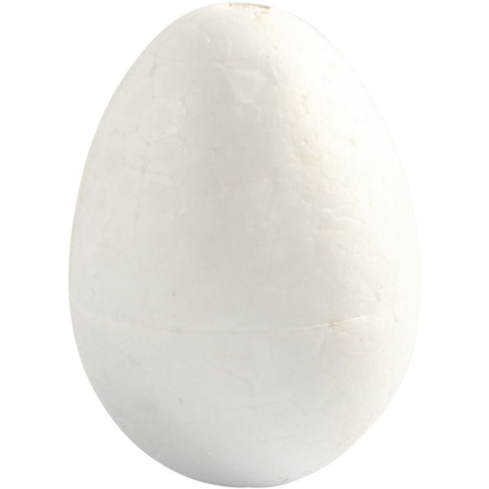 Æg, H: 6 cm, hvid, 5 stk./ 1 pk.