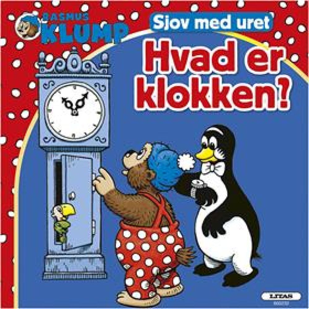 Bog Rasmus Klump Sjov med uret - hvad er klokken?, 1 stk.
