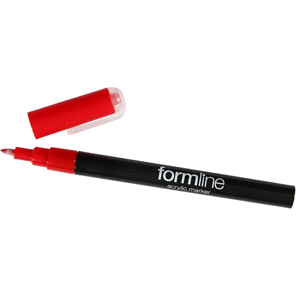 formline Akrylmarker, streg 0,7 mm, rød, 1 stk.