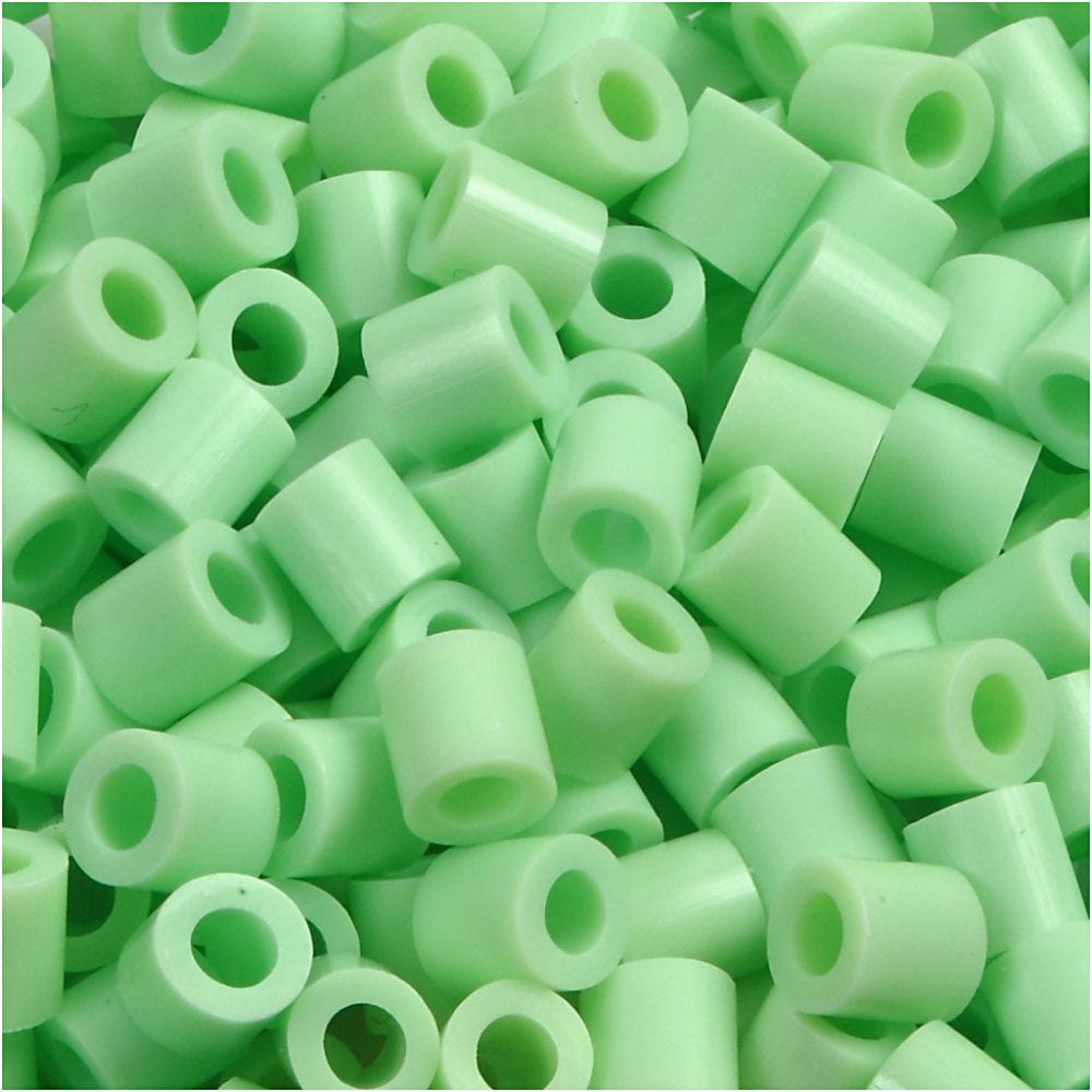 Rørperler, str. 5x5 mm, hulstr. 2,5 mm, medium, grøn pastel (32252), 1100 stk./ 1 pk.