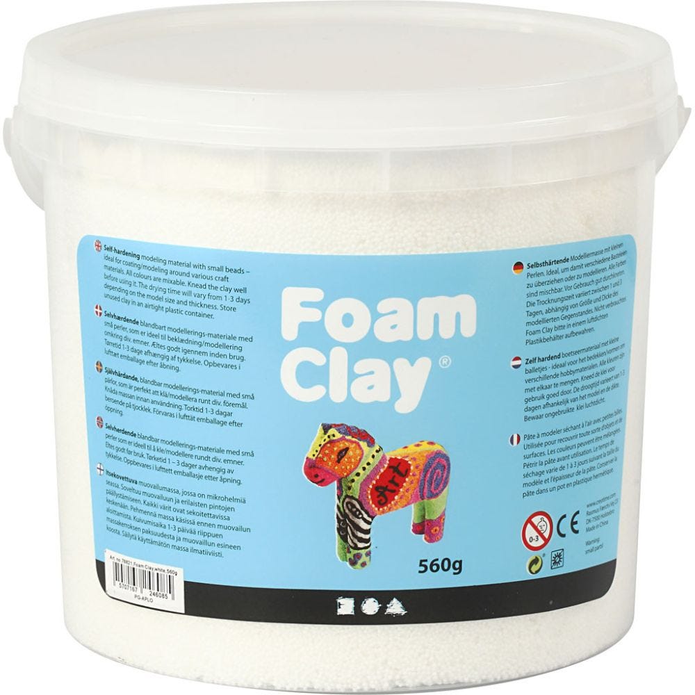 Foam Clay®, hvid, 560 g/ 1 spand