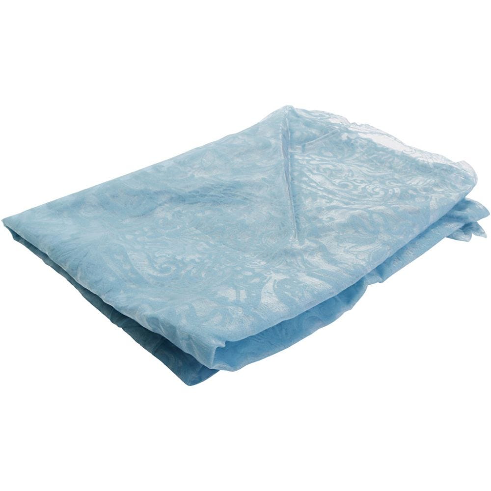 Organza stof, B: 150 cm, blå, 3 m/ 1 pk.