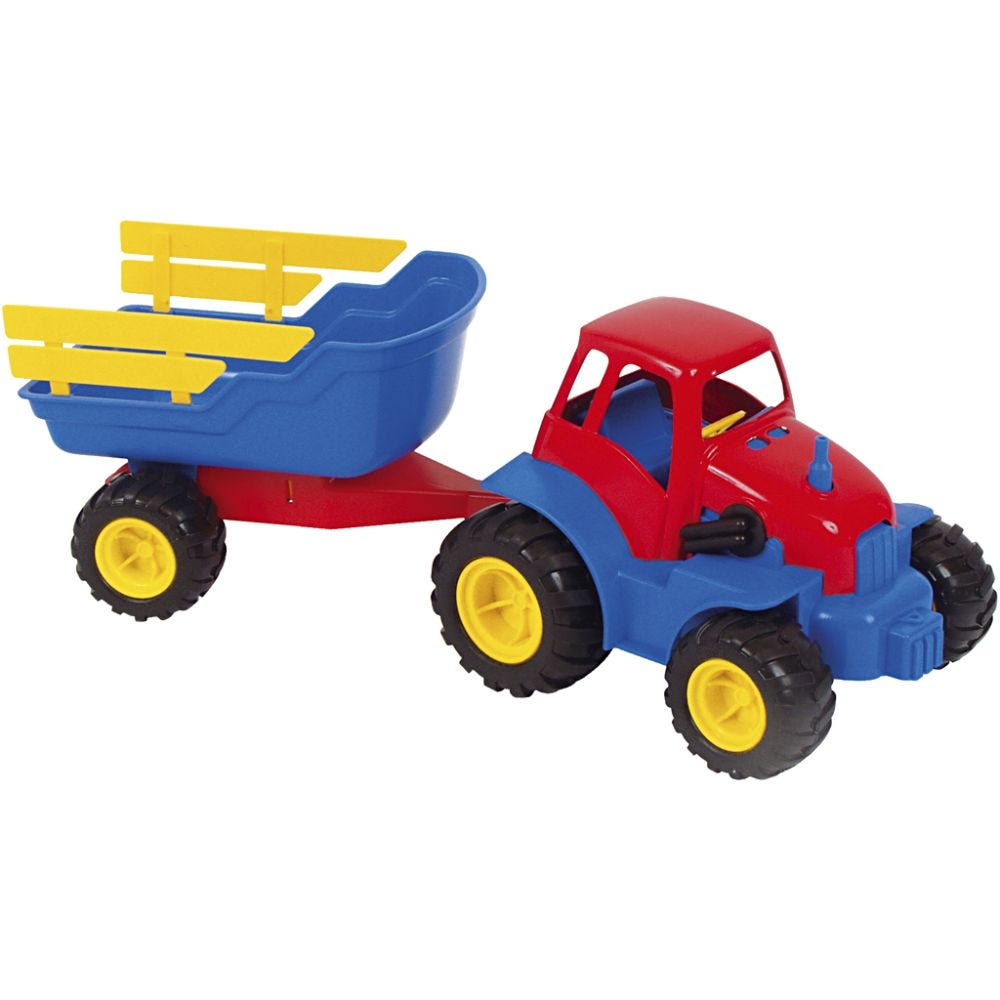 dantoy traktor med hænger, str. 42 cm, 1 stk.