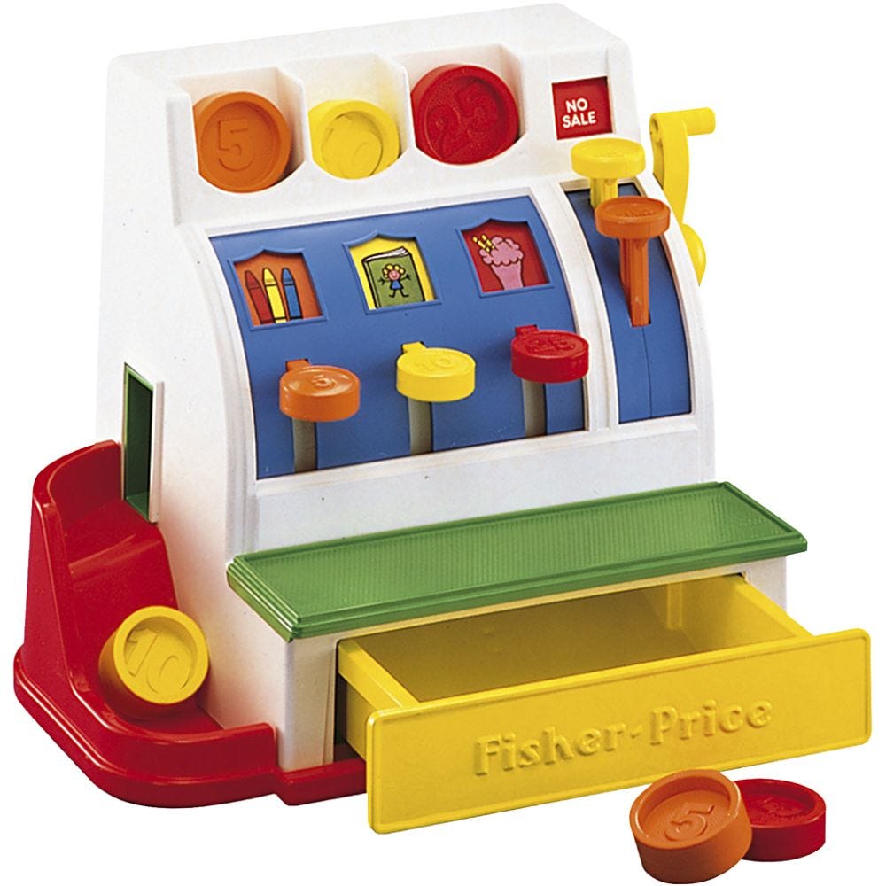 Fisher-Price kasseapparat, str. 19,5x23x19 cm, 1 stk.