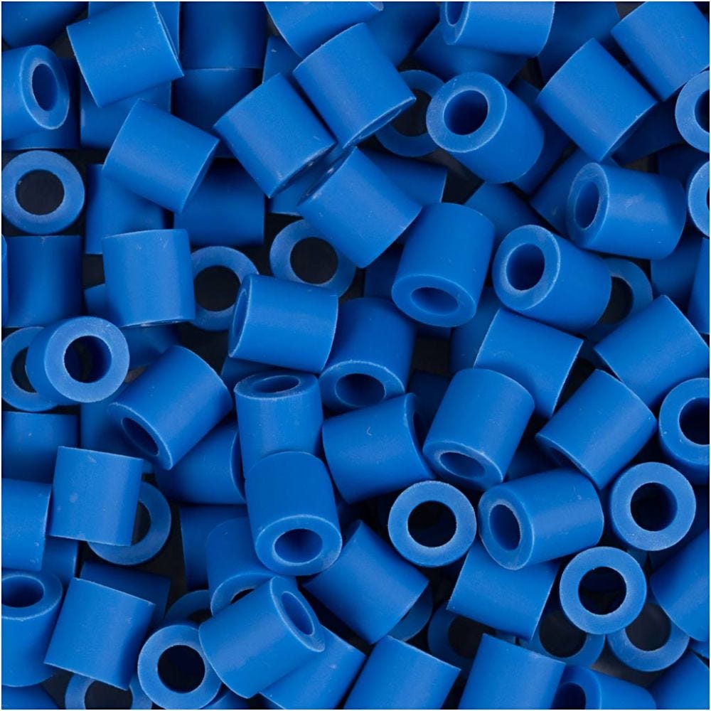 NABBI BioBeads rørperler, str. 5x5 mm, hulstr. 2.5 mm, medium, mørk blå, 1000 stk./ 1 pk.