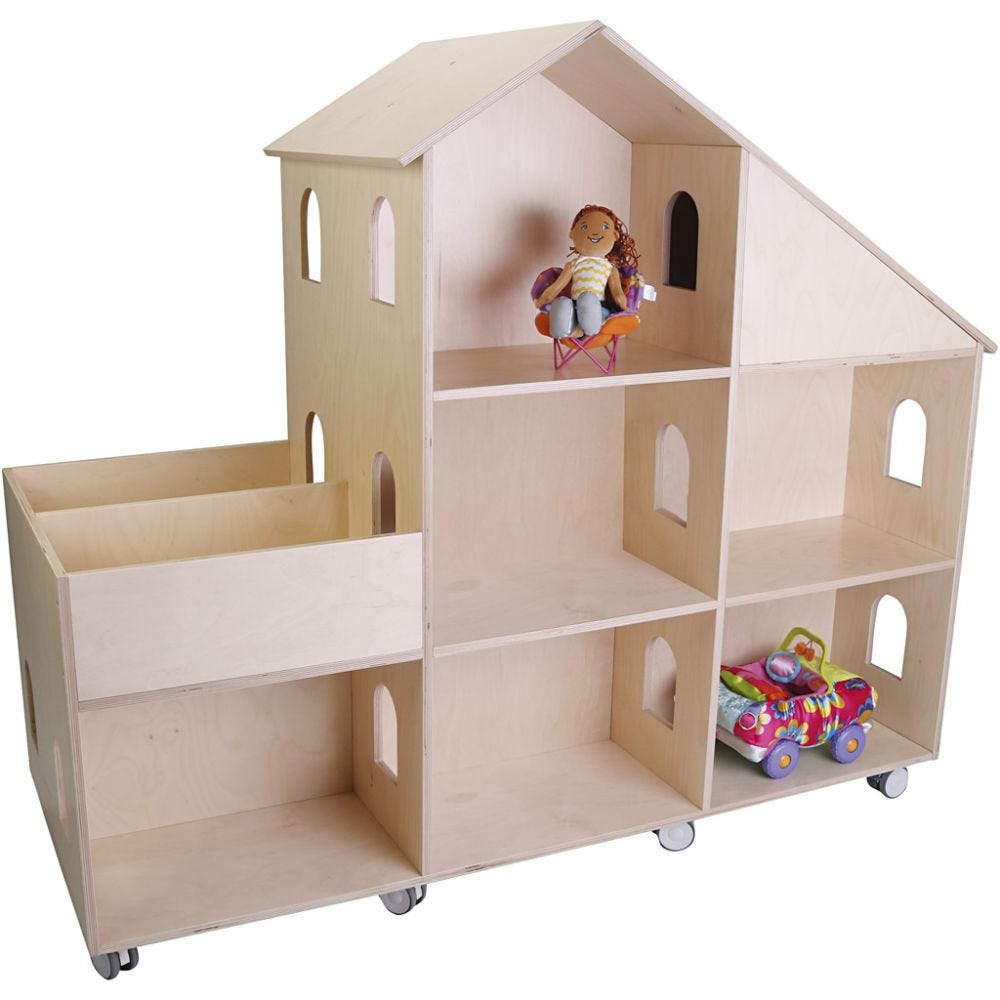 Stort dukkehus hjul, str. 120x120x60 cm, 1 stk.
