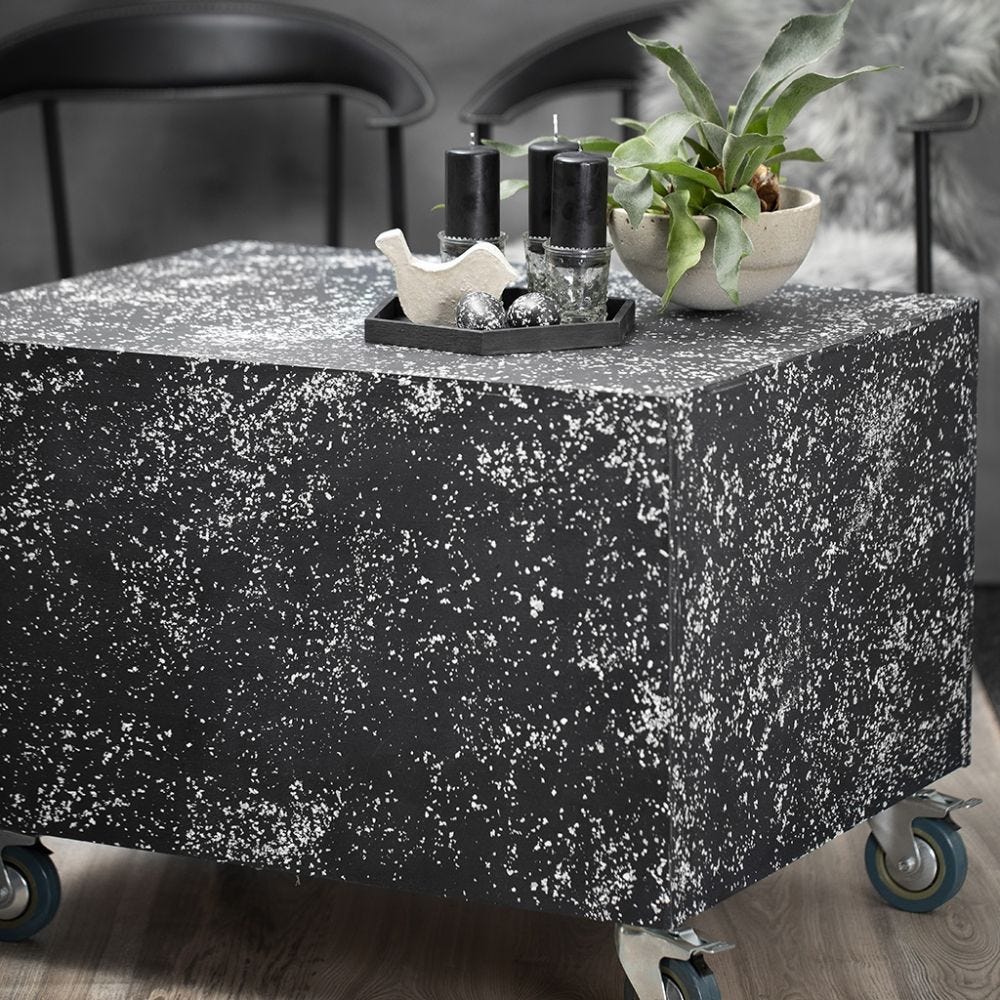 Pallepodie på hjul med terrazzo look