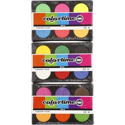 Vandfarve, H: 16 mm, diam. 44 mm, neonfarver, prim&aelig;rfarver, suppleringsfarver, 1 pk.