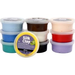 Silk Clay&reg;, Basic 1, ass. farver, 10x40 g/ 1 pk.