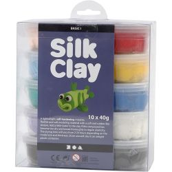 Silk Clay&reg;, Basic 1, ass. farver, 10x40 g/ 1 pk.