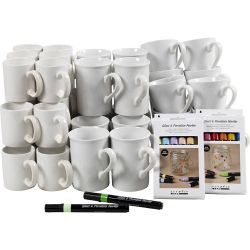 Gruppe DIY Kit Mal hvide krus