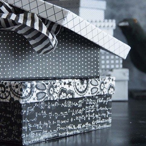Æske
Beklædt med mønstret designpapir