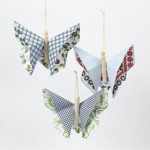 Sommerfugl i origami med designpapir