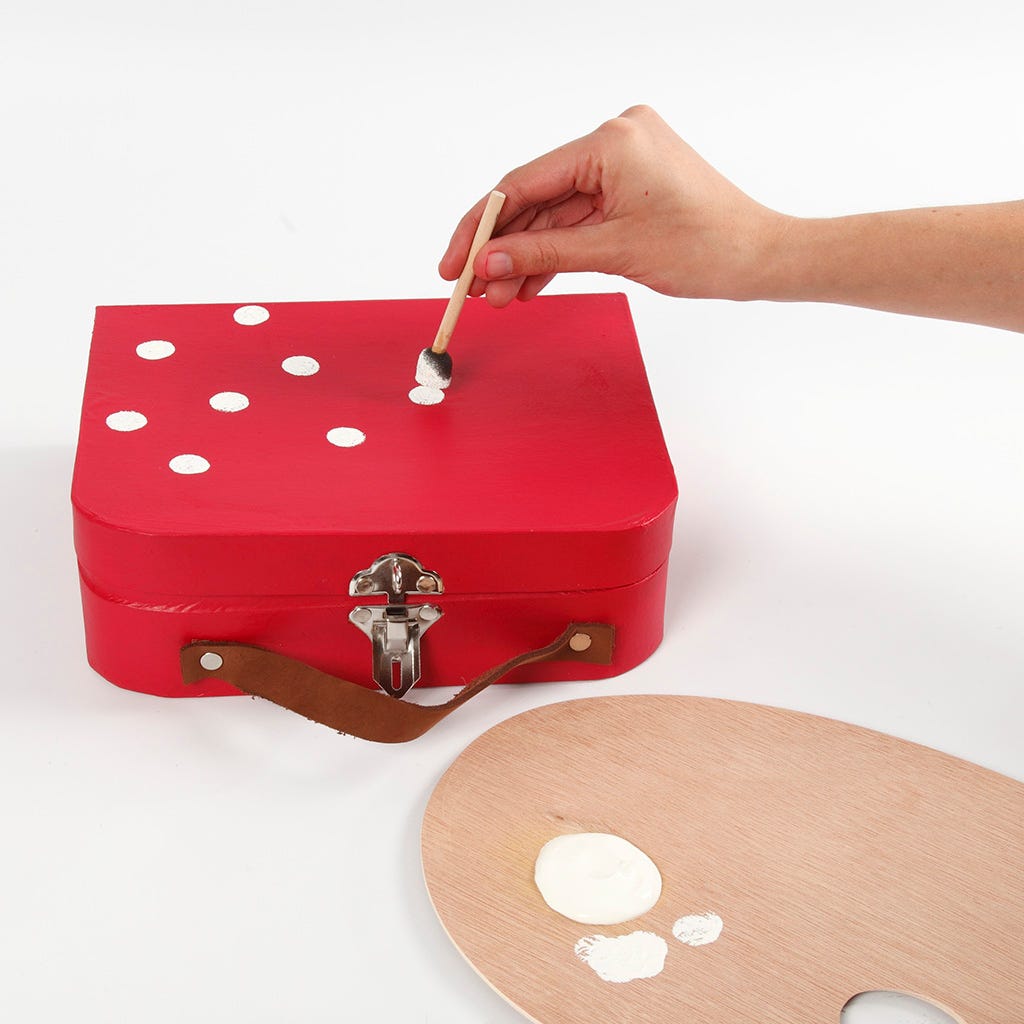 Kufferter af pap malet med hobbymaling idé step-by-step vejledning